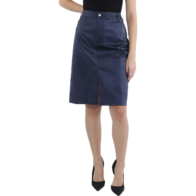 Women's Trendy Outfits Womens Midi Faux Leather Midi Skirt