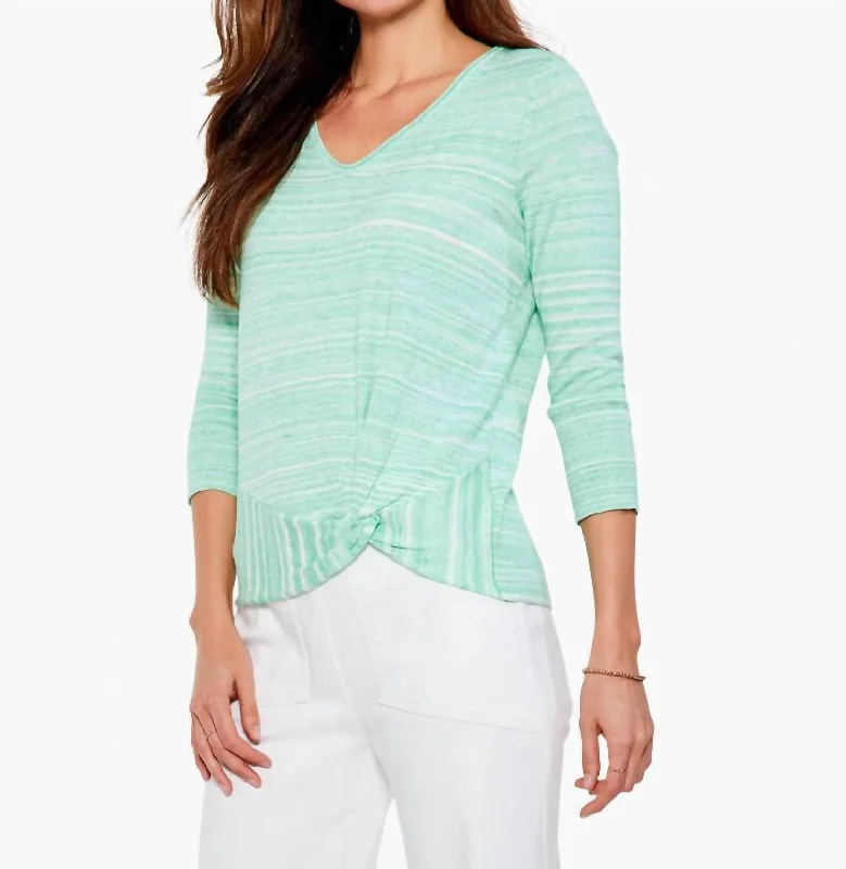 Sophisticated Women's Fashion Spacedye Vital Twist Sweater In Green Mix