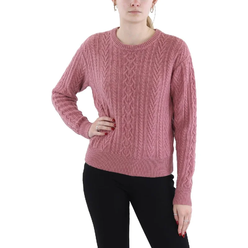 Clothes For Women Womens Wool Blend Cable Knit Crewneck Sweater