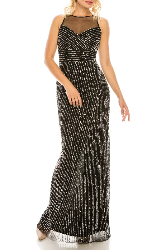 Affordable Online Boutique Adrianna Papell - AP1E205824SC Beaded Sleeveless Long Gown