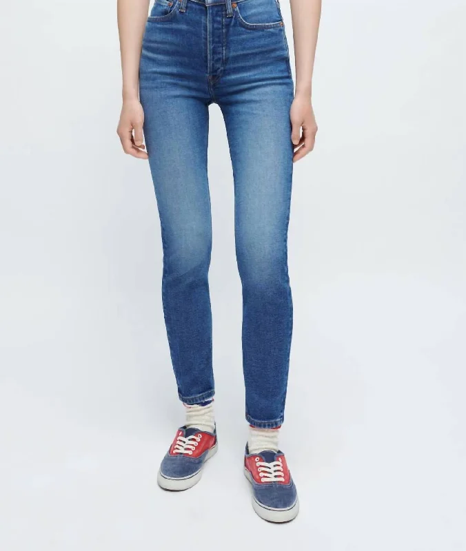 Sustainable Women's Clothes 90S High Rise Ankle Crop In Cadet Indigo