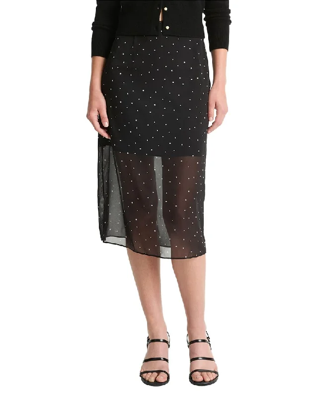 Affordable Women's Clothing Online Vince Sheer Dot Silk-Blend Straight Skirt