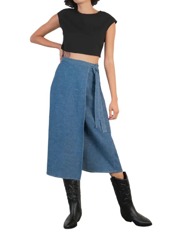 Women's Fashion-Forward Apparel Evelyn Wrap Skirt In Sundance Sky