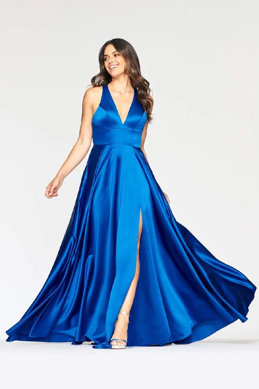 Fashion Women's Clothing Faviana - Plunging Halter High Slit A-Line Gown S10440SC