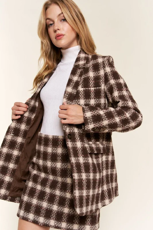 Flash Sales This Week Plaid Button Down Blazer