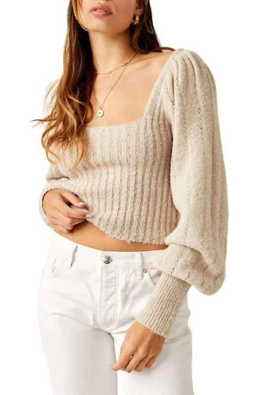 Women Wear Online Katie Pullover Sweater In Sand Dollar Combo