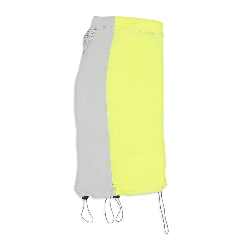 Bold and Elegant Women's Fashion CENIZA FOSFORILOCA DRAWSTRING PEGADITA YELLOW FLARED SKIRT XS