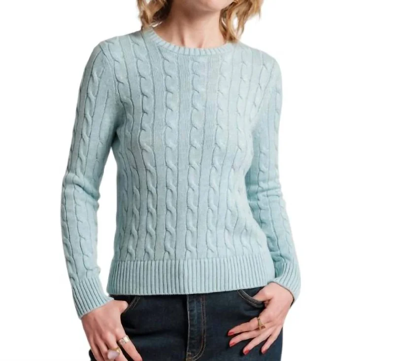 Clothes Women Cableknit Sweater In Light Blue