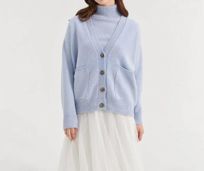 Clothing Sales Delfina Cardigan In Azzuro Nuvola