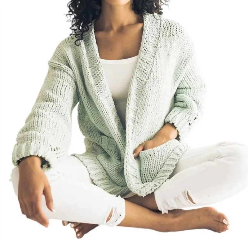 Modern Women's Attire Open Front Cardigan In Sage