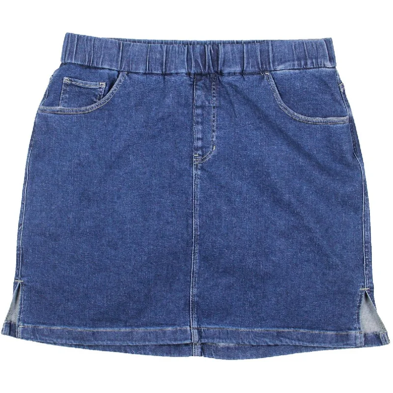 Women's Casual Wear Outfit On The Go Womens Denim Above Knee Skort