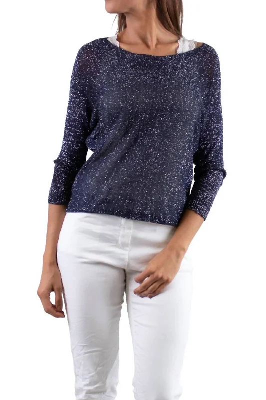 Chic Women's Garments Aliocha Sparkle Sweater In Navy