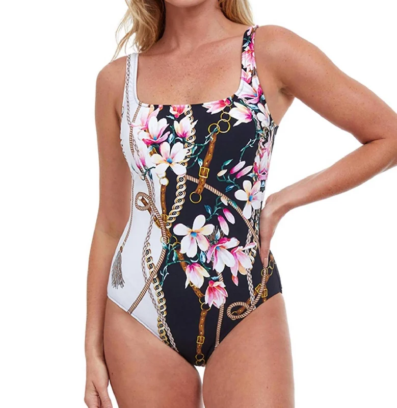 Trendy Women's Fashion Square Neck One Piece Swimsuit In Got Amalfi Coast