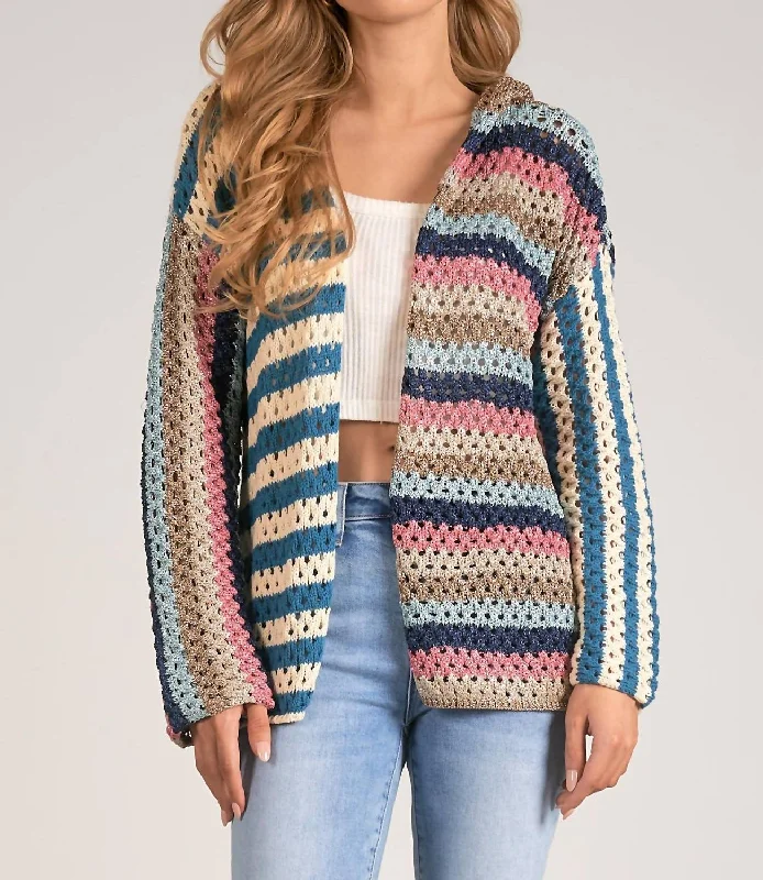 Clothing Sale Cardigan Hoodie Sweater In Blue/pink Multi