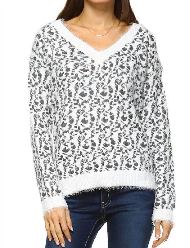 Casual Fashion for Women Women's Leopard Sweater In Grey