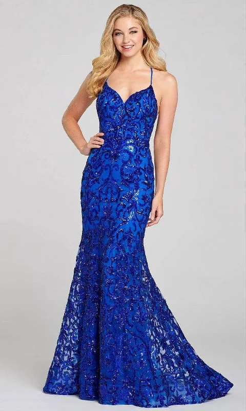 Clothes For Women Colette By Daphne - CL12130 Spaghetti Strap Sequined Mermaid Gown