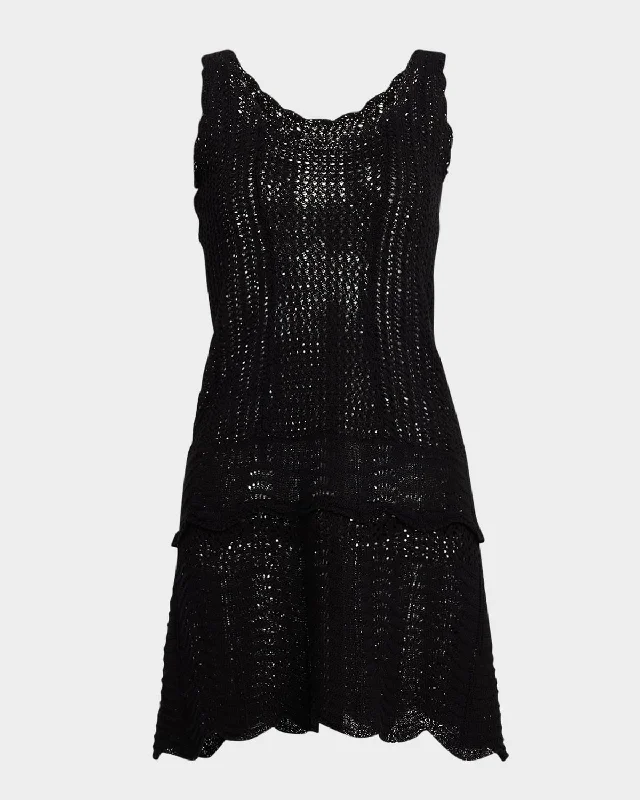 Comfortable Women's Apparel Crochet-Knit Tank Mini Dress