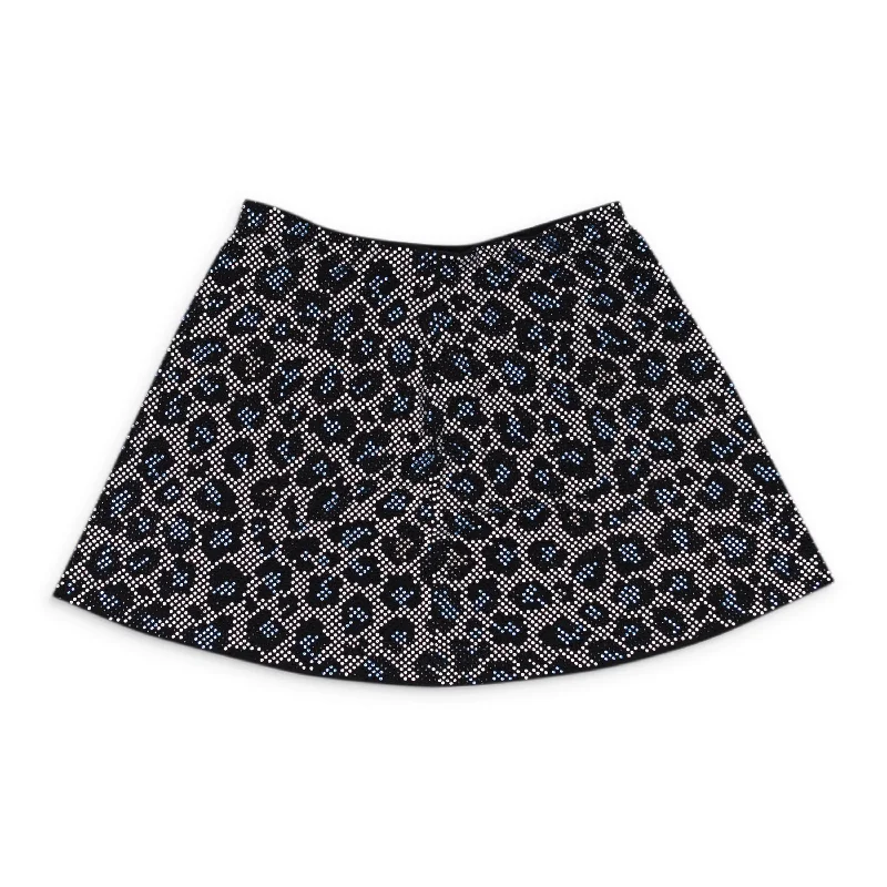 Casual Fashion for Women NWT ADAM SELMAN CRYSTAL RHINESTONE LEOPARD BLUE MINI SKIRT