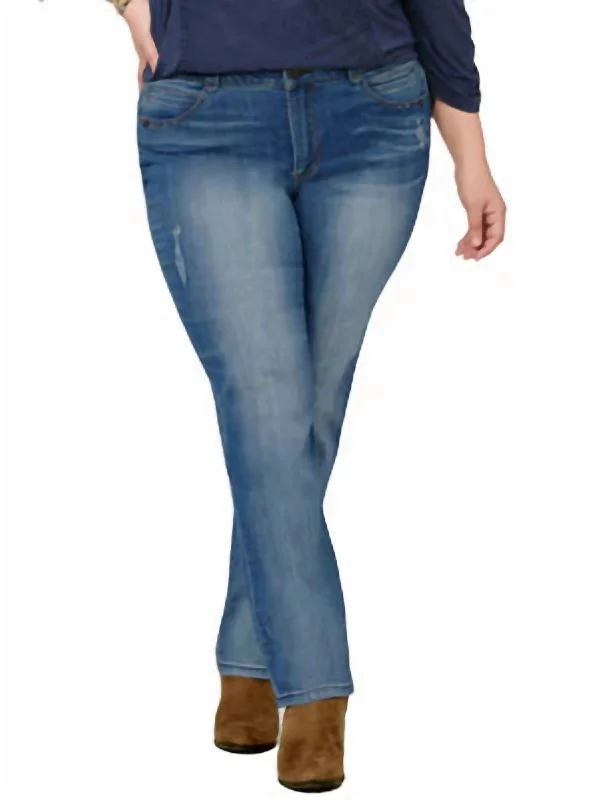 Women's Fashionable Clothing Sets Women's Ab Solution Straight Leg Jeans In Blue