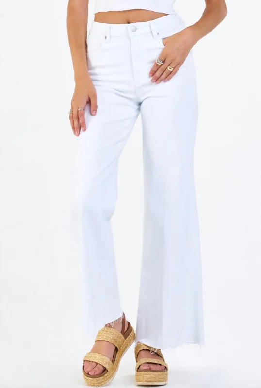 Women's Party Outfit Fiona Optic White Wide Leg Jean