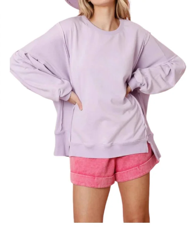 Women's Clothing Apparel It's A Girl Thing Oversized Sweatshirt In Lavender