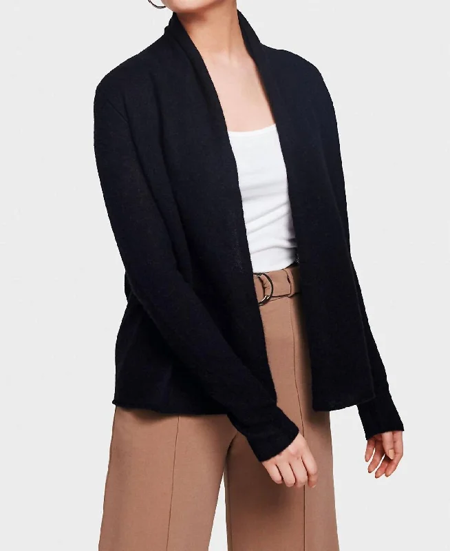 Women's Clothes For Work Events Mini Trapeze Cashmere Cardigan In Black