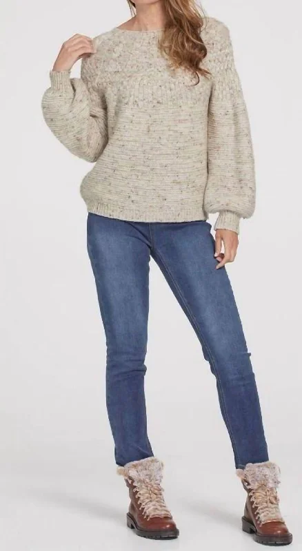 Women's Relaxed Clothes Cable Sweater In Birch