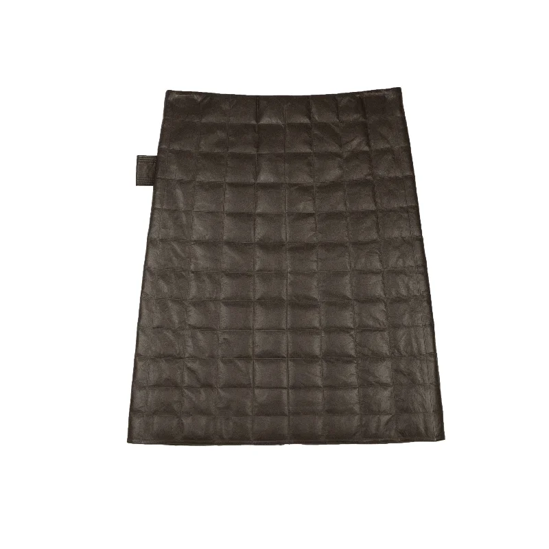 Unique Women's Fashion Pieces NWT BOTTEGA VENETA Chocolate Brown Checkered Leather Skirt