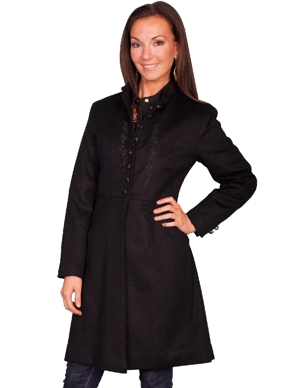 Casual Attire For Women Scully Womens Black Wool Blend Heritage Frock Coat