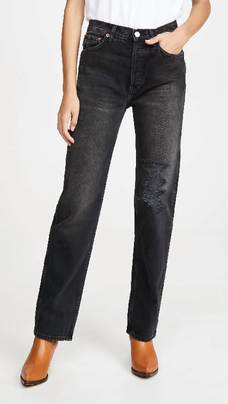 Affordable Women's Clothes High Rise Loose Jeans In Originals Black