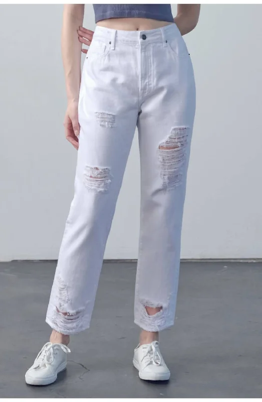 Timeless Women's Clothing Tracey High Rise Straight Jean In White