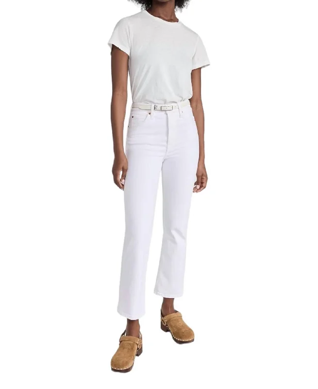 Seasonal Women's Fashion Trends 70S Crop Boot Jeans In White