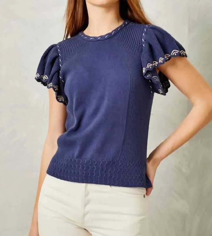 Women's Clothing Apparel Sets Madeline Sweater In Navy