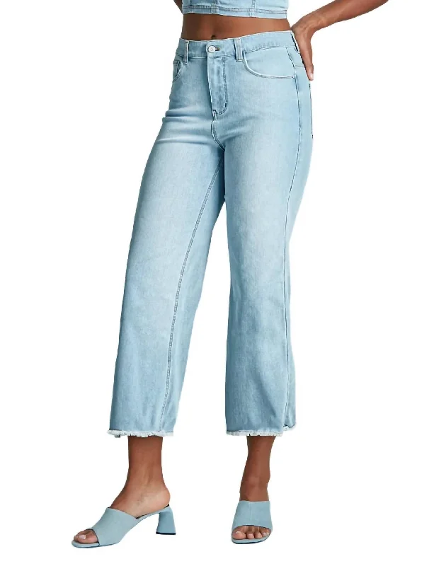 Bold and Elegant Women's Fashion Do It All Denim High-Rise Cropped Wide Leg Jean In Washed Indigo