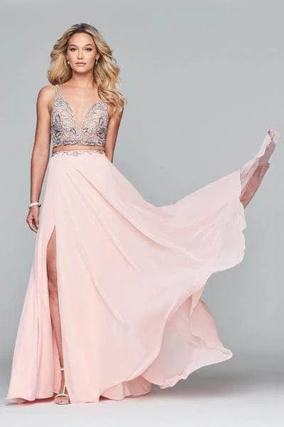 Affordable Women's Attire Faviana S10244 - Crystal-Crusted Prom Gown