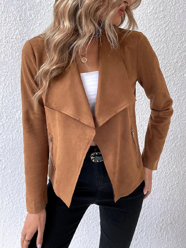 Affordable Women's Clothing Sale Online Collared Neck Long Sleeve Jacket