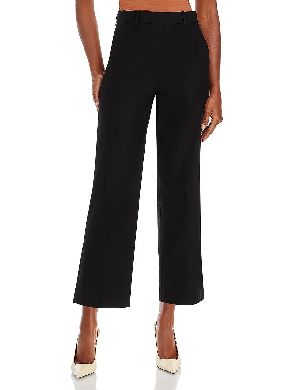 Women's Resort Garments Womens Flare Legs Pleated Cropped Pants